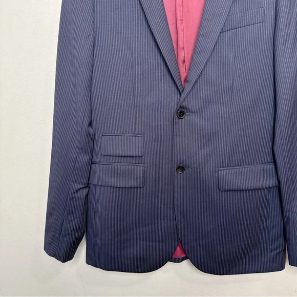 Indochino  Mens 42R Custom Pin Stripe Sport Coat Blazer Wool - Picture 7 of 15